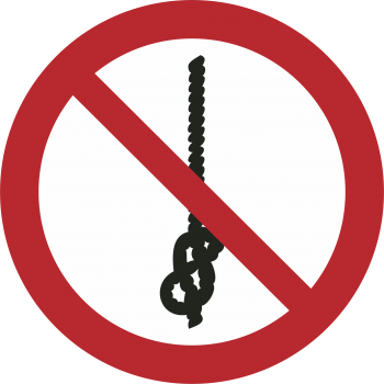 Verbotseichen P030 Knoten von Seilen verboten nach DIN ISO 7010 - 12,5mm ( VPE 100 Stück )